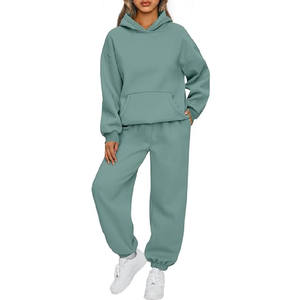 Ensembles de survêtements 2 pièces pour femmes, avec sweat à capuche et pantalon, grandes tailles, mode automne, pour l'aéroport et les voyages - Product Image 1