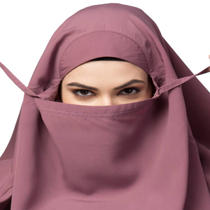 Women's <b>Purple</b> Abaya Hooded Long Sleeve Floor Length Modest Dress Solid Color Polyester Prayer Wear Middle East Style - Product Image 2