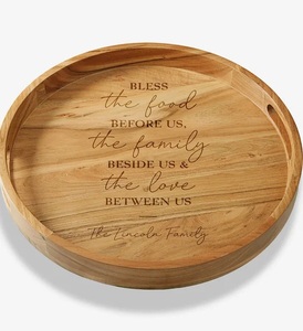 Personalized Acacia <b>Wood</b> Santa Cookie Tray Custom <b>Christmas</b> <b>Eve</b> Serving Platter Engraved Durable and jewelry organizer tray - Product Image 5