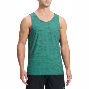 Men Performance Tank Top Lightweight Breathable Sports Shirt Melange Fabric <b>Running</b> Training Gym Fitness Activewear Summer Vest - Product Image 4
