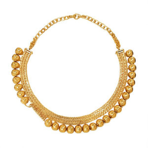 Golden Bead Short Necklace Set-Fashion Jewelry - Product Image 1