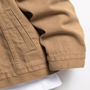 Veste en jean unie pour homme, coupe droite, fermeture boutonnée, décontractée d'été, imperméable, respirante, séchage rapide, délavage à la pierre - Product Image 3