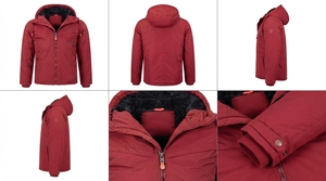 Men's Hooded Winter <b>Jacket</b> Soft <b>Fleece</b> <b>Lined</b> Windproof Water Resistant Full Zip Casual Outdoor Thermal Coat with Zipper Pockets - Product Image 4