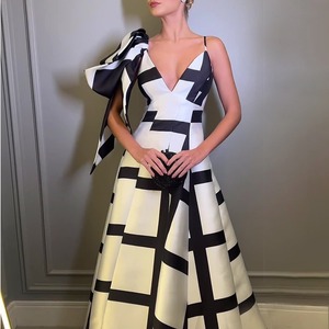 Robe longue élégante à lacets géométriques taille haute pour femme, robe de soirée sexy sans manches et dos nu - Product Image 2
