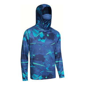 เสื้อตกปลาแบบซับลิเมชั่นเต็มตัวพร้อมฮู้ด โพลีเอสเตอร์/สแปนเด็กซ์ แขนยาว ดีไซน์โดดเด่น เสื้อฮู้ดตกปลาประสิทธิภาพสูง - Product Image 2