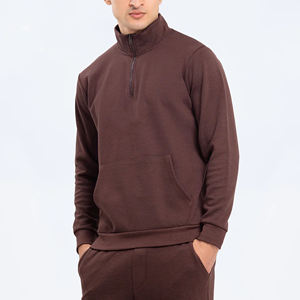 Half <b>zip</b> <b>up</b> standing collar Custom Fashion Men's Joggers Sweat Suits Hoodie and pant Sets Wholesale Unisex Tracksuit for Men - Product Image 4