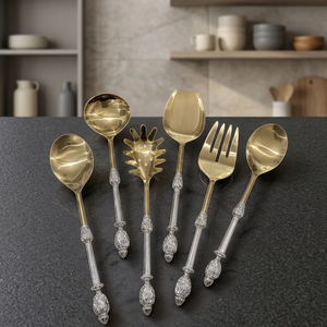 Juego de Servidores de Ensalada de Mango Largo, Cuchara y Tenedor de Acero Inoxidable para Ensaladeras Profundas, Buffet, Comedor y Servicio de Restaurante - Product Image 4