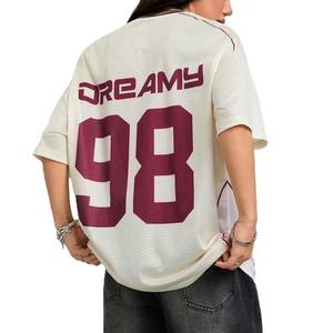 Maillot de football oversize en maille pour femme, imprimé graphique 88, style streetwear court, respirant, polyester, mode Y2K, OEM - Product Image 2