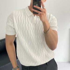 Summer Men's New Knitting <b>T</b>-<b>shirt</b> Fashionable Style Slim-fit Knitted Soft Lapel <b>Collar</b> Knitwear Casual <b>T</b> <b>Shirt</b> - Product Image 2