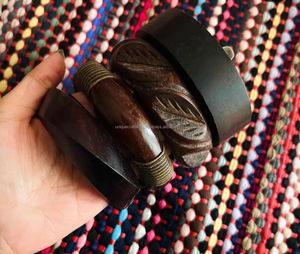 Juego de Brazaletes Artesanales Ecológicos de Resina y Madera Natural, Joyería de Moda de Estilo Religioso Duradera para Mujer - Product Image 3