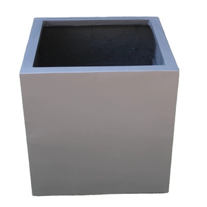 Meilleures ventes, nouvelle arrivée, pots de fleurs KNT modernes de luxe en FRP brun, incassables, légers, pour plantes de jardin, finition rugueuse - Product Image 1