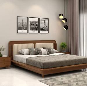 Lit de luxe en bois sculpté à la main, avec cadre de lit king size haut de gamme fait main en bois massif, mobilier de chambre à coucher de qualité supérieure. - Product Image 5