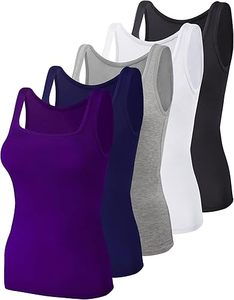 Women's Sleeveless <b>Tank</b> <b>Tops</b> <b>Square</b> <b>Neck</b> Jersey Knitted Undershirts Breathable Quick Dry 100% Polyester Casual Heat-Transfer - Product Image 6