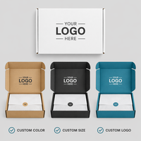 Boîte d'expédition en carton ondulé kraft brun naturel écologique avec logo personnalisé pour les petites entreprises, expédition et emballage