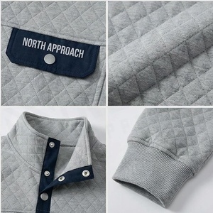 Sweat-shirt en polaire matelassé gris pour homme North Approach avec demi-fermeture éclair et poche avant, coupe classique, vêtement décontracté pour l'automne - Product Image 4