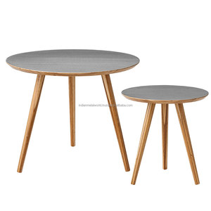 Mesa auxiliar de metal de forma redonda con color dorado Artículos decorativos para el hogar Suministros de Indian Metal World - Product Image 2