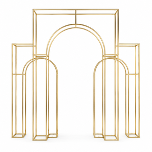 Arche de mariage de luxe en métal doré, support de décoration florale pour scène, événements et cérémonies, idéal pour réceptions - Product Image 1