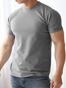 T-shirts de sport pour hommes, coupe classique, séchage rapide, respirants, entraînement en salle de sport, haute qualité, compression, 210g, décontractés, 100% coton - Product Image 4