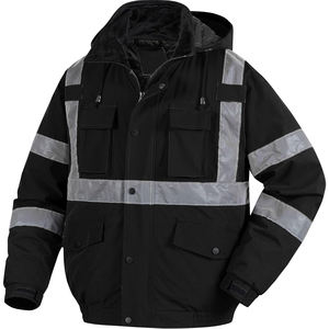 Veste de travail imperméable haute visibilité, veste de sécurité réfléchissante pour l'extérieur, vêtement de travail industriel noir fluorescent - Product Image 1