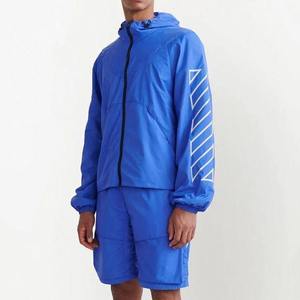 Ensemble de veste coupe-vent sportive pour homme, à blocs de couleur, séchage rapide, manches longues, demi-zip, léger, en polyester, pour l'été, vêtements de sport - Product Image 5
