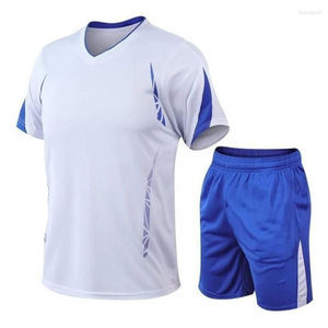 Ensemble de maillots de sport personnalisés avec logo, t-shirt et short d'entraînement de football à séchage rapide, tenue d'équipe pour l'été - Product Image 1