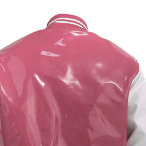 แจ็คเก็ตวาร์ซิตี้หนัง PVC สไตล์วินเทจสำหรับทุกเพศ แบบเรโทร คลาสสิค คอตั้ง คุณภาพสูง - Product Image 4