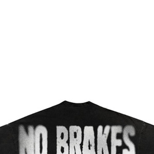 T-shirt à manches courtes noir pour homme RACING, col roulé, 100 % coton tricoté, coupe ajustée, motif 'No Brakes No Mercy' - Product Image 4
