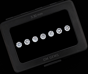 เพชรทรงกลมเจียระไนแบบบริลเลียนท์ ขนาด 3.3-3.4 มม. น้ำหนัก 1 กะรัต สี E-F ความสะอาด VVS-VS เพชรสร้างในห้องปฏิบัติการ แบบ CVD-HPHT เพชรเม็ดเดี่ยวสำหรับทำเครื่องประดับ (7 เม็ด) - Product Image 3