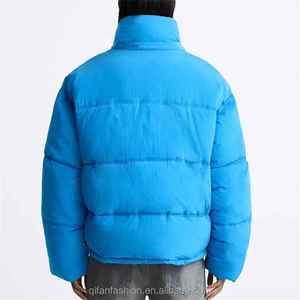 Custom Windbreaker Hooded Padded Quilted Down Puffer <b>Jacket</b> for <b>Men</b> - Product Image 3
