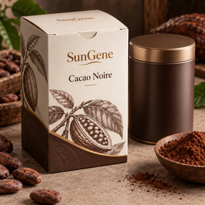 Boîte d'emballage en carton pliable à fermeture automatique SunGene Cacao Noire pour boîte de cacao gourmet - Product Image 1