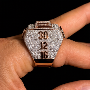 VVS Moissanite Fully Iced Out Championship <b>Ring</b> Personalized <b>Initial</b> <b>Ring</b> Hip Hop Large Square <b>Ring</b> Heavy Statement <b>Ring</b> for Him - Product Image 5