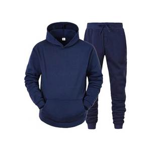 ชุดวอร์มมีฮู้ดสีน้ำเงินแบบ unisex ชุดลำลองสีพื้นแบบเต็มตัวพร้อมเชือกผูกและกระเป๋าข้าง - Product Image 4