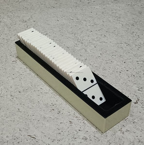 Jeu de dominos professionnel fait main Double Six blanc avec points noirs, qualité supérieure, avec cadeau inclus - Product Image 2