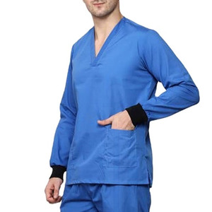 Hospital Medical Men's <b>Doctor</b> Scrub Suits Stretchy Nursing Surgical Scrub Uniforms <b>Sets</b> with Knitted Fabric for Men - Product Image 4