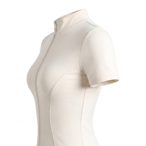 Wholesale <b>Women's</b> Zipper Sports Fitness Windproof Gym Coat Quick Drying Breathable Yoga <b>Jacket</b> Skin Friendly Yoga Top - Product Image 4