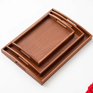 Bandeja de Madera Oscura Hecha a Mano al por Mayor, Personalizada OEM ODM, Organizador de Mesa de Café, Plato Decorativo de Madera DECORYUG - Product Image 3