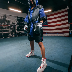 Wholesale Price Custom Design Boxing Robe with Hood for Boxing Boxing Training Fighting Black Robes Boxing Costume <b>Dummy</b> Men - Product Image 6