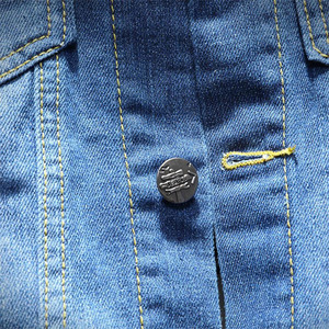 Men's Denim <b>Jacket</b> Casual Turn-down Collar Washed Cotton Frayed Details Regular Fit Autumn Style - Product Image 5