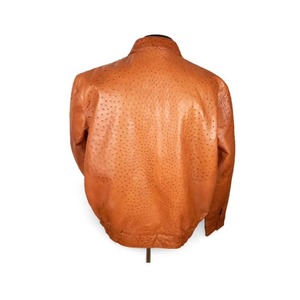 Veste en cuir d'autruche gaufré de luxe pour homme, style motard classique, en cuir véritable, service OEM ODM, échantillon disponible en gros - Product Image 6