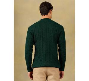 Pull en tricot d'hiver personnalisé pour homme |   Pull en tricot torsadé à col montant, disponible en marque privée, pull en tricot torsadé pour homme de haute qualité - Product Image 5