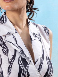 Robe midi décontractée d'été pour femme, imprimé floral, 100 % polyester, respirante et écologique, directement de l'usine, meilleur prix - Product Image 2