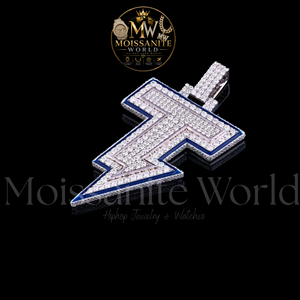 Colliers pendentifs éclair en moissanite couleur D VVS brillante pour hommes et femmes, vente en gros de bijoux pour hommes, testés au diamant - Product Image 4