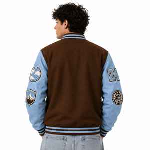 Veste universitaire pour homme sur mesure OEM ODM, broderie en chenille de qualité supérieure, étiquette privée - Product Image 5