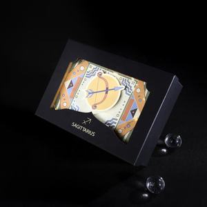 RTS Premium Personal Zodiac Birthday Gift Box Papier d'art noir avec impression sur feuille d'or - Product Image 4