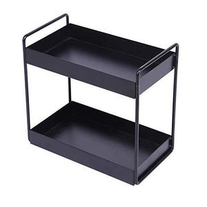 Étagère de rangement moderne en métal noir à 2 niveaux pour comptoir de cuisine, salle de bain, organisation de la maison - Product Image 1