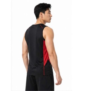 Débardeur Sportif Homme Noir et Rouge de Haute Qualité, Col Rond, Séchage Rapide, Tricoté, pour Fitness et Entraînement - Product Image 5