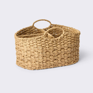 Panier de rangement en jonc de mer tressé à la main avec poignée pour la chambre des enfants et des adolescents, panier organisateur naturel, solution de rangement écologique - Product Image 4