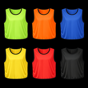 130GSM Big Mesh Breathable Lightweight Eco-Friendly Customizable <b>Training</b> Football Vest Wholesale Soccer Jersey Pinnies - Product Image 1
