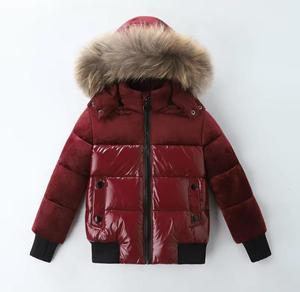 Men's <b>Hooded</b> Puffer <b>Jacket</b> <b>Fur</b> Trim Polyester Wadding Filled Zipper Closure Casual Winter Wear Solid Color Polyester Shell Front - Product Image 1