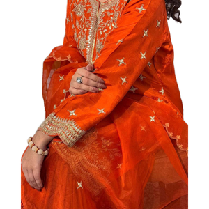 Conjunto de ropa de fiesta de diseñador elegante para mujer, parte inferior superior y Dupatta para ocasiones elegantes - Product Image 1